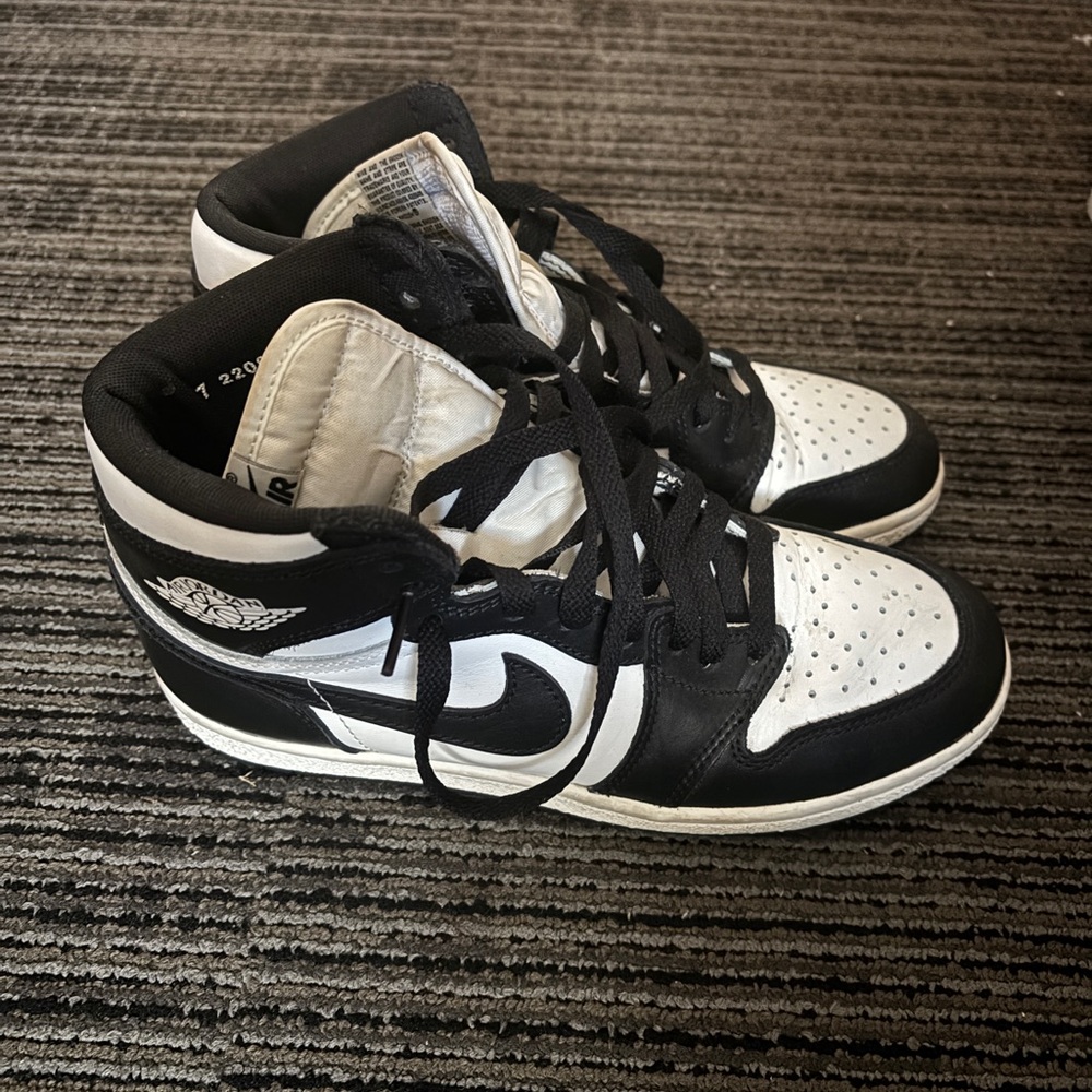 Nike Jordan 1s Black and White High Top Women's Sneakers